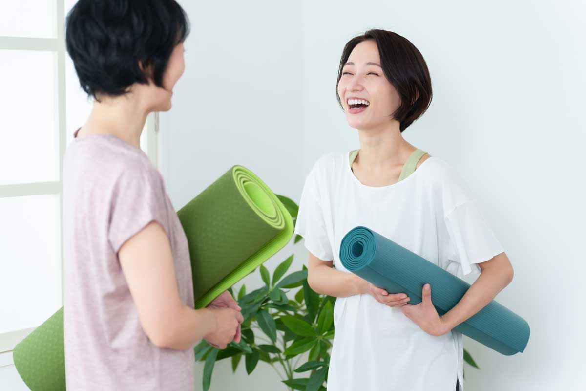 women doing yoga